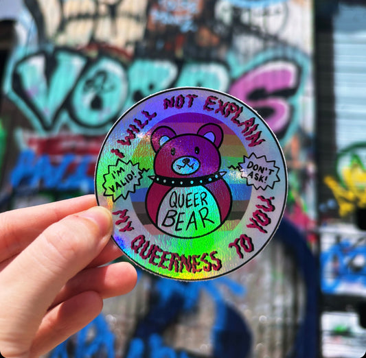 Queer Bear Holographic Sticker
