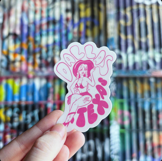 Dallas Cowgirl Pinup Sticker