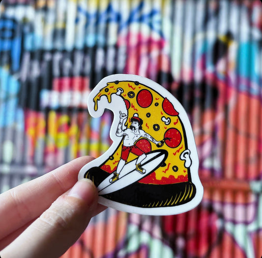 Pizza Surf Sticker
