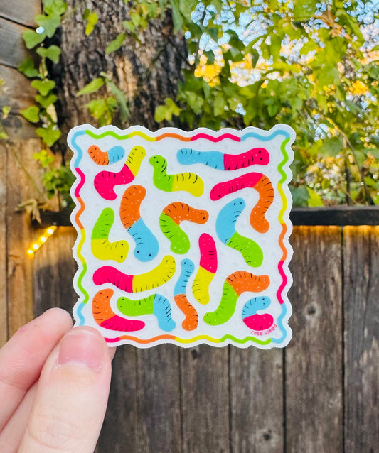 Get Wormy Clear Sticker