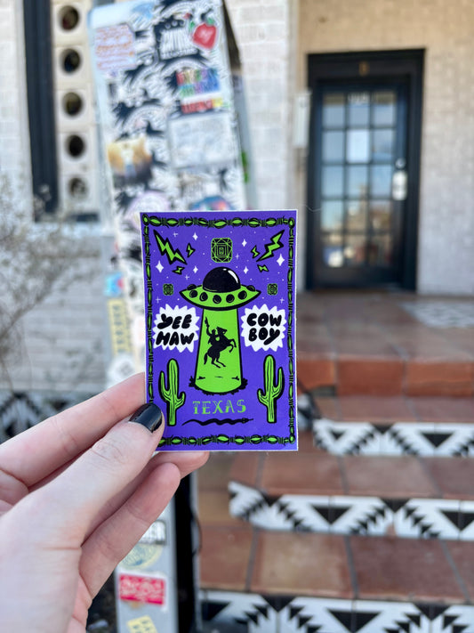 UFO Cowboy Sticker