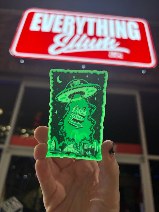Deep Ellum Abduction Glow in the Dark Sticker
